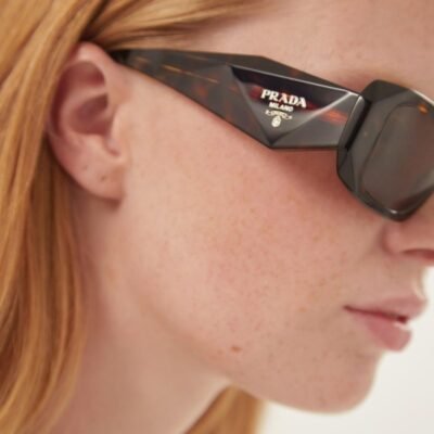 Prada symbol havana oval sunglasses - Lux Studios