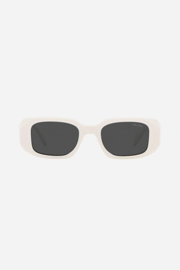 Prada symbol white oval sunglasses - Lux Studios