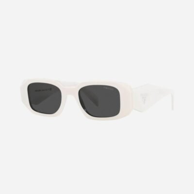 Prada symbol white oval sunglasses - Lux Studios