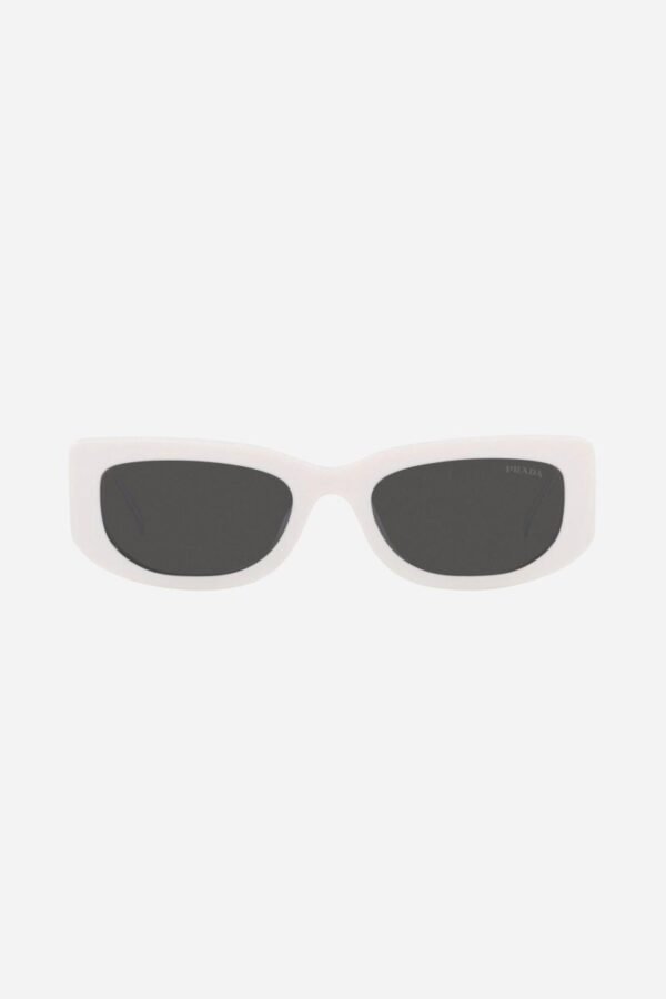 Prada white micro sunglasses with metal temple - Lux Studios