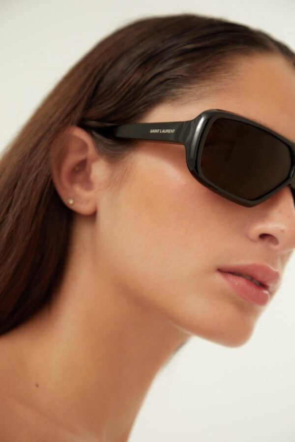 Saint Laurent acetate pilot black sunglasses - Lux Studios