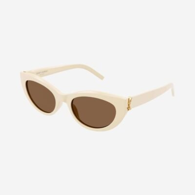 Saint Laurent almond cream acetate sunglasses - Lux Studios