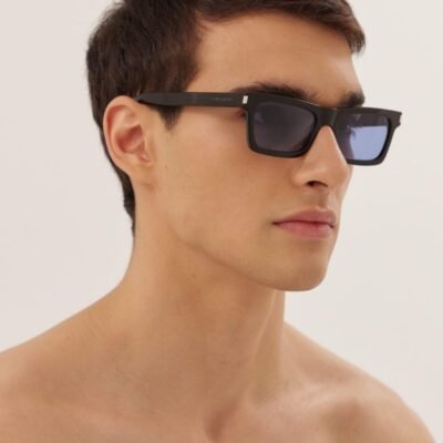 Saint Laurent angular black and blue UNISEX sunglasses - Lux Studios