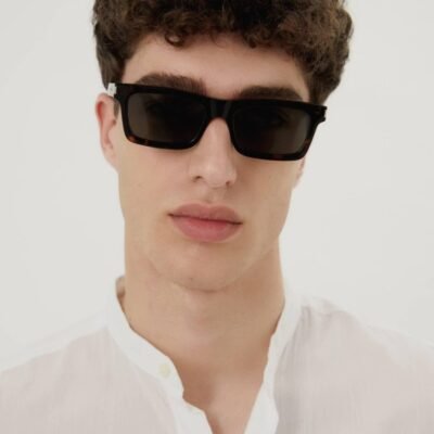 Saint Laurent angular havana grey UNISEX sunglasses - Lux Studios