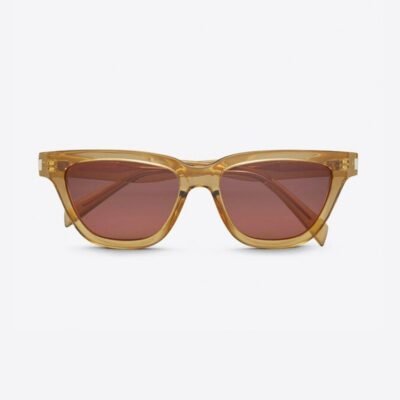 Saint Laurent angular SULPICE cat-eye UNISEX sunglasses with yellow lenses - Lux Studios