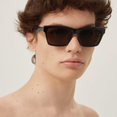 Saint Laurent black rectangular shape sunglasses - Lux Studios