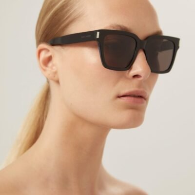 Saint Laurent black rectangular sunglasses - Lux Studios