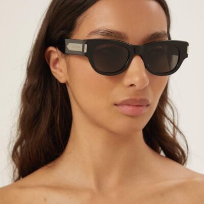 Saint Laurent bold oval black sunglasses - Lux Studios