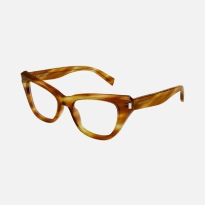 Saint Laurent cat eye angular light havana frame - Lux Studios