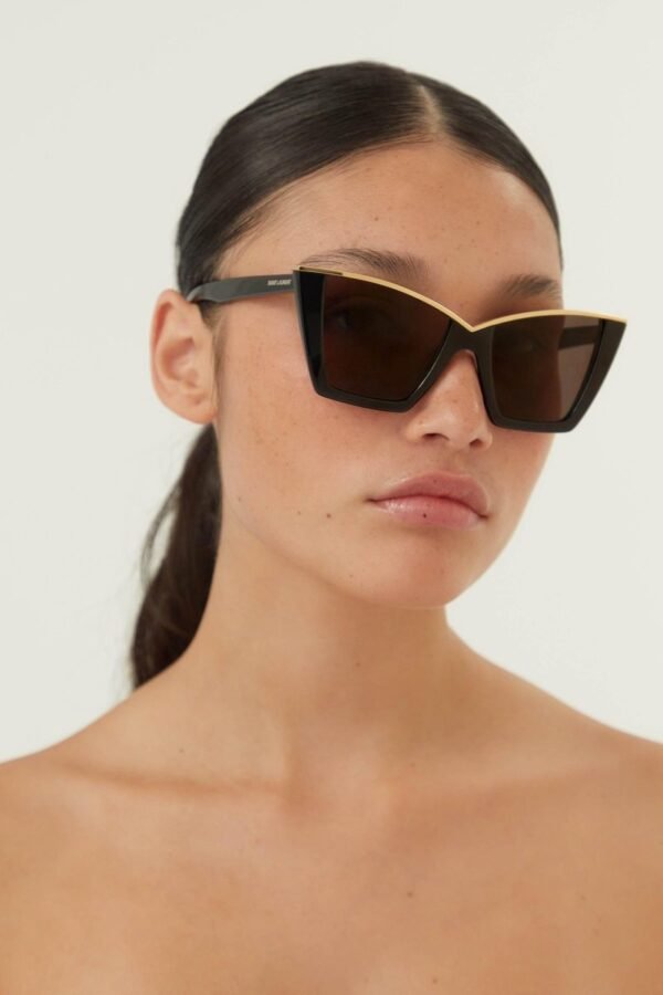 Saint Laurent cat eye black and gold sunglasses - Lux Studios