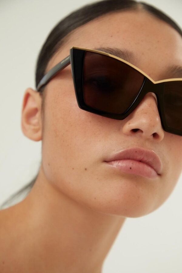 Saint Laurent cat eye black and gold sunglasses - Lux Studios