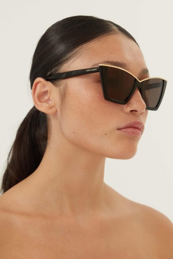 Saint Laurent cat eye black and gold sunglasses - Lux Studios