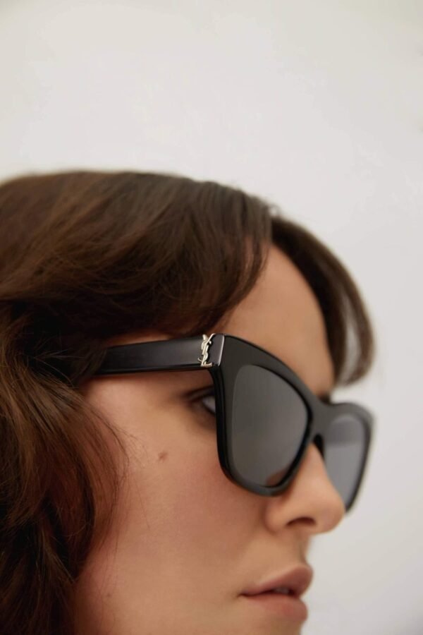 Saint Laurent cat-eye black sunglasses featuring YSL logo - Lux Studios