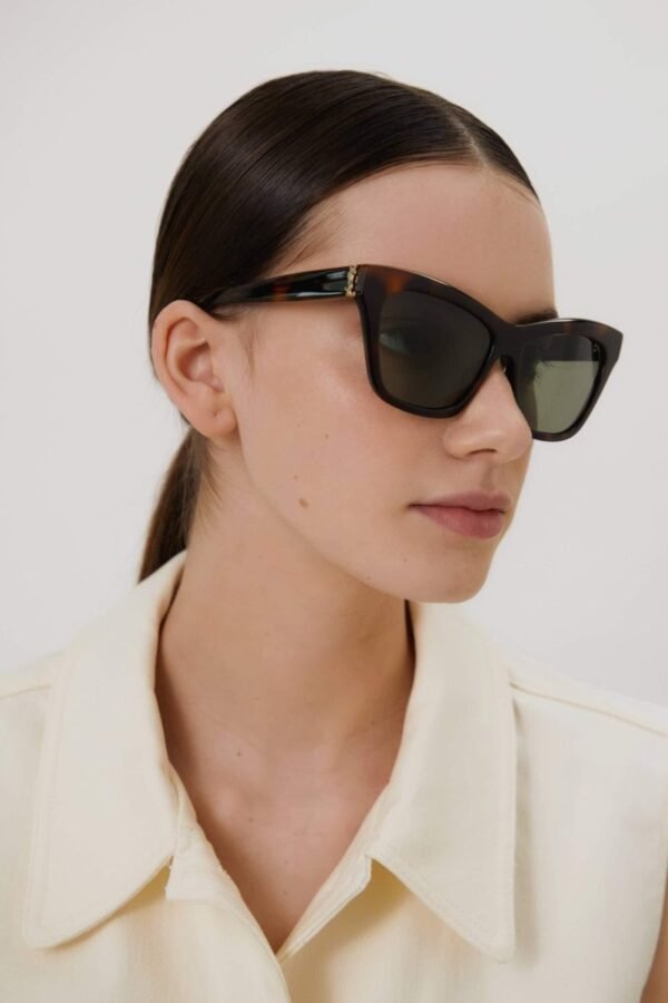 Saint Laurent cat-eye havana sunglasses featuring YSL logo - Lux Studios