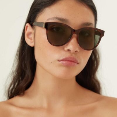 Saint Laurent cat eye YSL havana sunglasses - Lux Studios