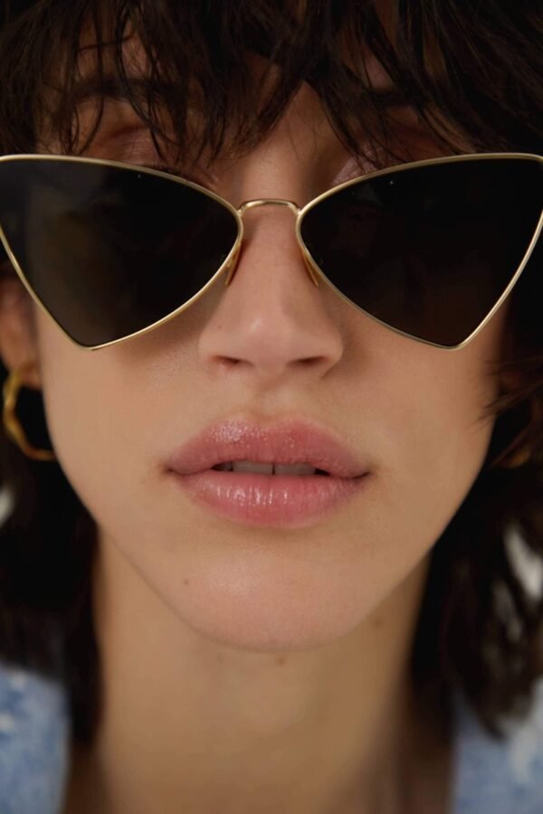 Saint Laurent gold cat-eye sunglasses - Lux Studios