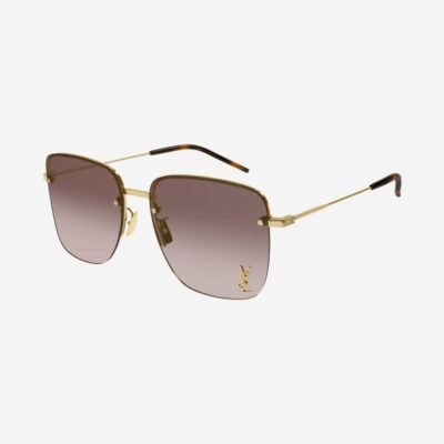 Saint Laurent gold squared metal sunglasses - Lux Studios