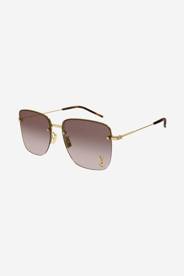 Saint Laurent gold squared metal sunglasses - Lux Studios