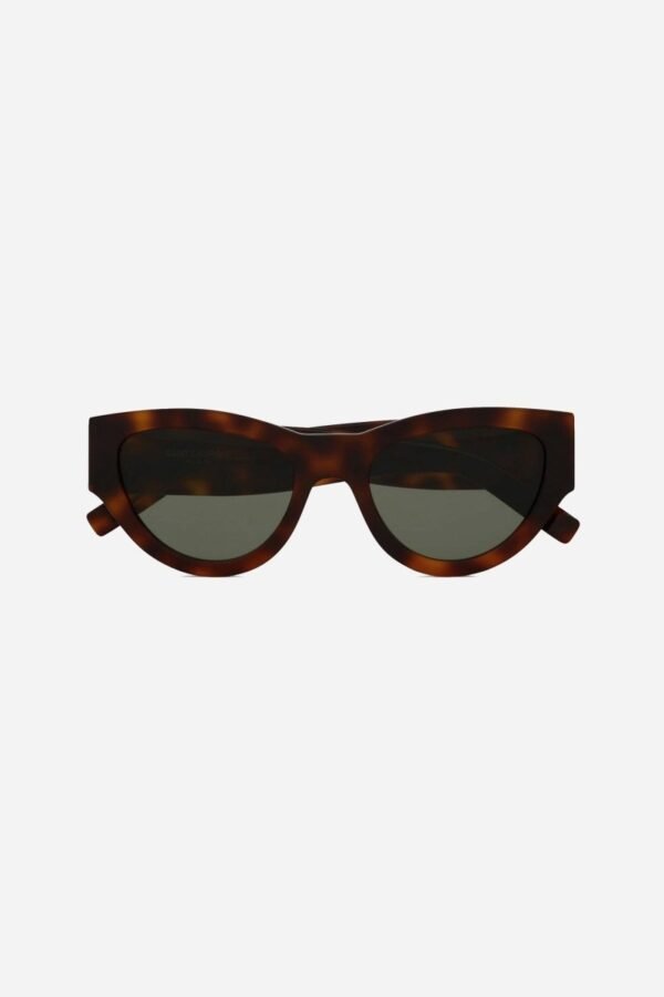 Saint Laurent havana almond shape featuring bold YSL logo - Lux Studios