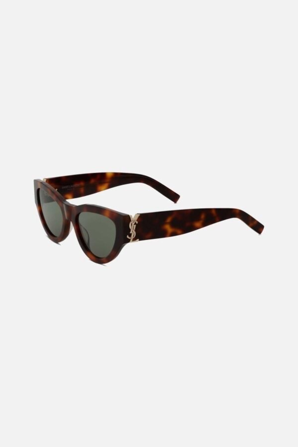 Saint Laurent havana almond shape featuring bold YSL logo - Lux Studios