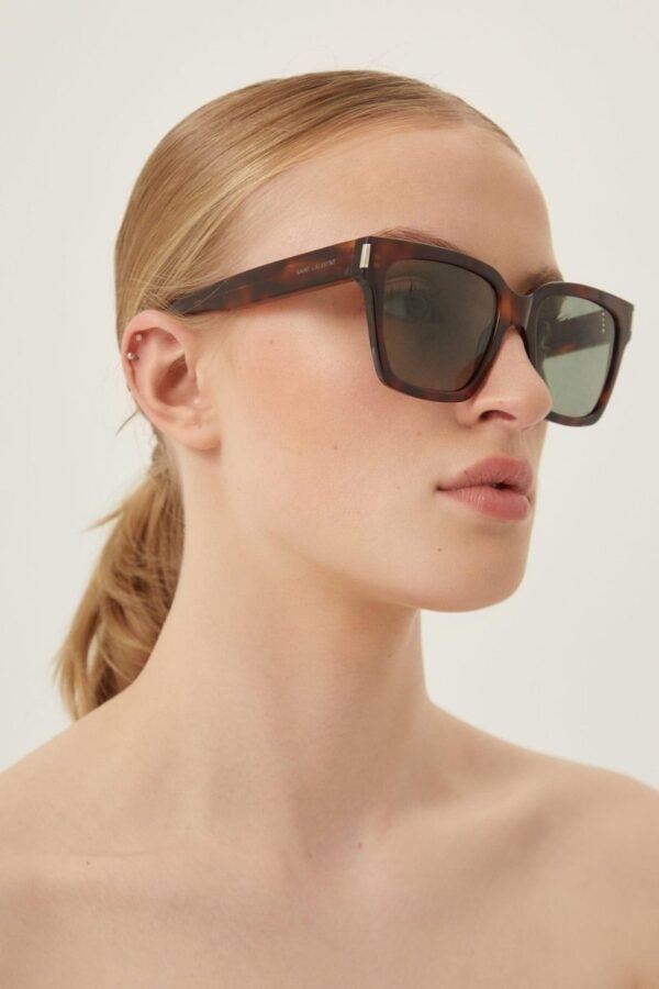 Saint Laurent havana rectangular sunglasses - Lux Studios