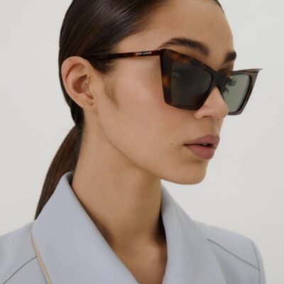 Saint Laurent iconic sharp cat-eye havana sunglasses - Lux Studios