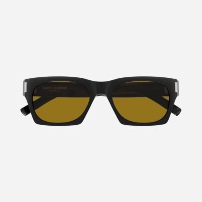 Saint Laurent rectangular sharp black and yellow sunglasses - Lux Studios