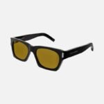 Saint Laurent rectangular sharp black and yellow sunglasses - Lux Studios