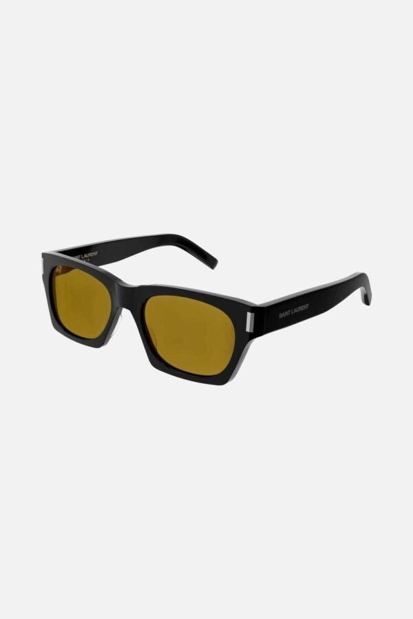 Saint Laurent rectangular sharp black and yellow sunglasses - Lux Studios