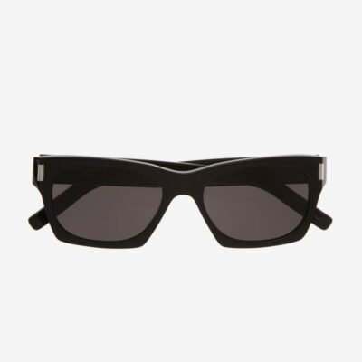 Saint Laurent rectangular sharp black sunglasses - Lux Studios