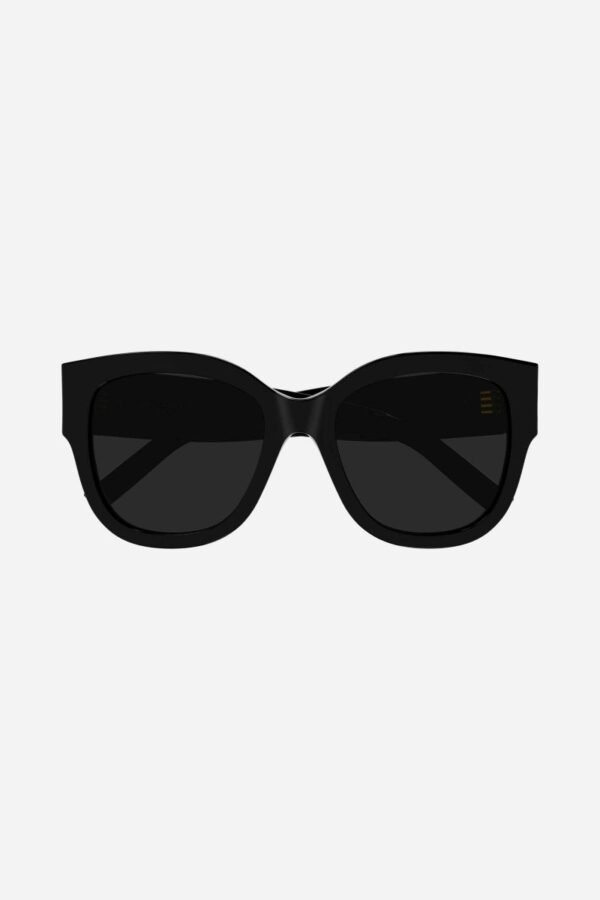 Saint Laurent SL M95 oversized black and silver cat eye sunglasses - Lux Studios