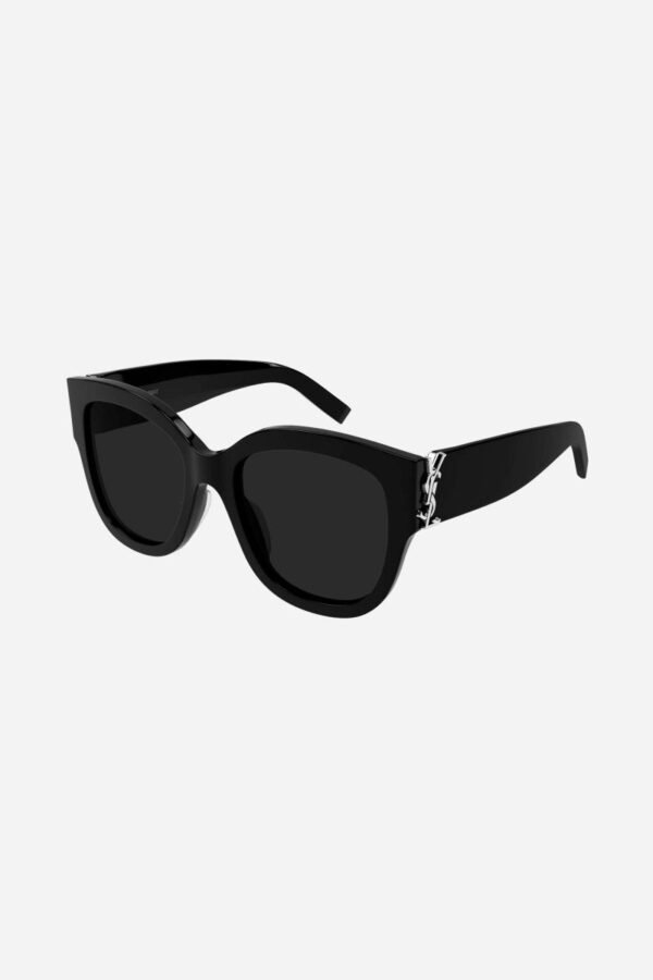 Saint Laurent SL M95 oversized black and silver cat eye sunglasses - Lux Studios