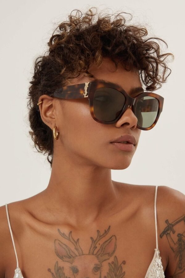 Saint Laurent SL M95 oversized havana cat eye sunglasses - Lux Studios