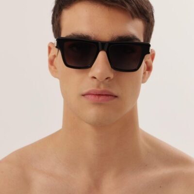 Saint Laurent squared black angular sunglasses - Lux Studios