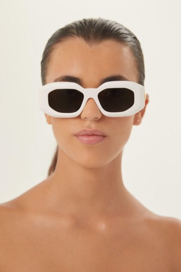 Versace biggie bold sunglasses in white with iconic jellyfish - Lux Studios