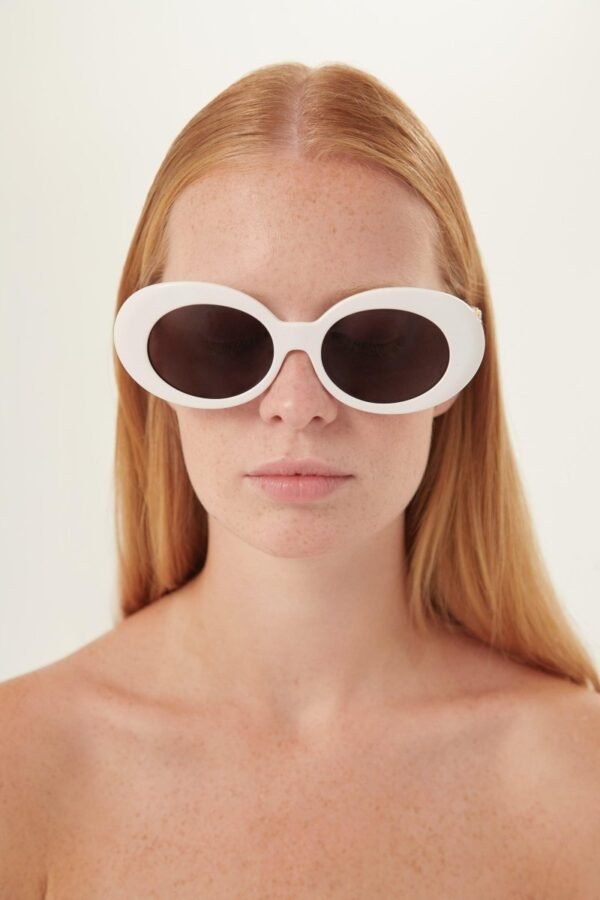 Versace biggie oval sunglasses in white with iconic jellyfish - Lux Studios