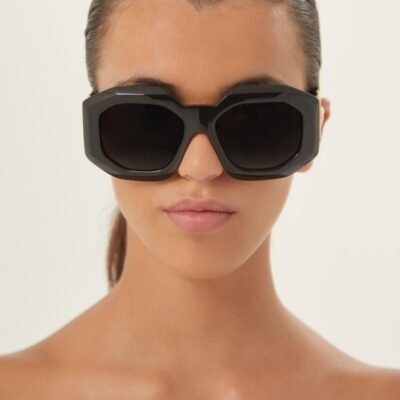 Versace biggie oversized sunglasses in black with iconic jellyfish - Lux Studios