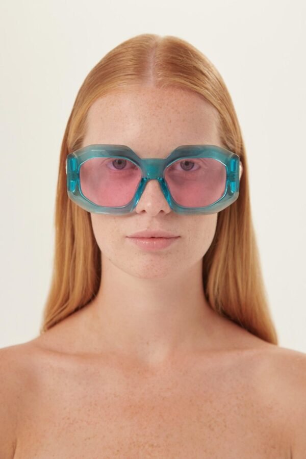 Versace biggie oversized sunglasses in blue with iconic jellyfish - Lux Studios
