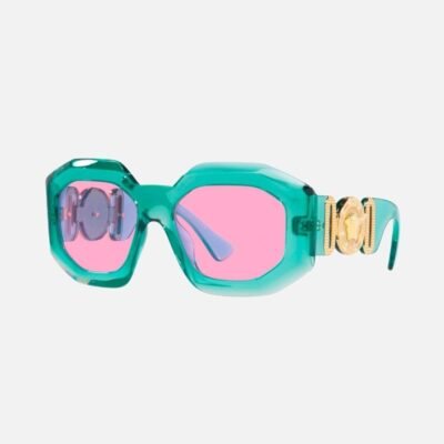 Versace biggie oversized sunglasses in blue with iconic jellyfish - Lux Studios