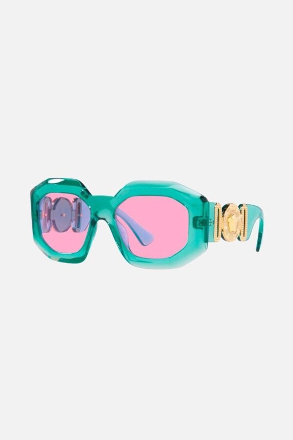 Versace biggie oversized sunglasses in blue with iconic jellyfish - Lux Studios