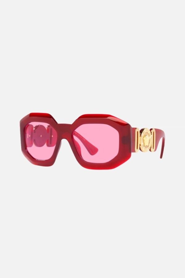 Versace biggie oversized sunglasses in burgundy with iconic jellyfish - Lux Studios