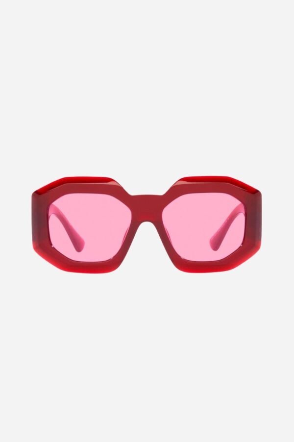 Versace biggie oversized sunglasses in burgundy with iconic jellyfish - Lux Studios