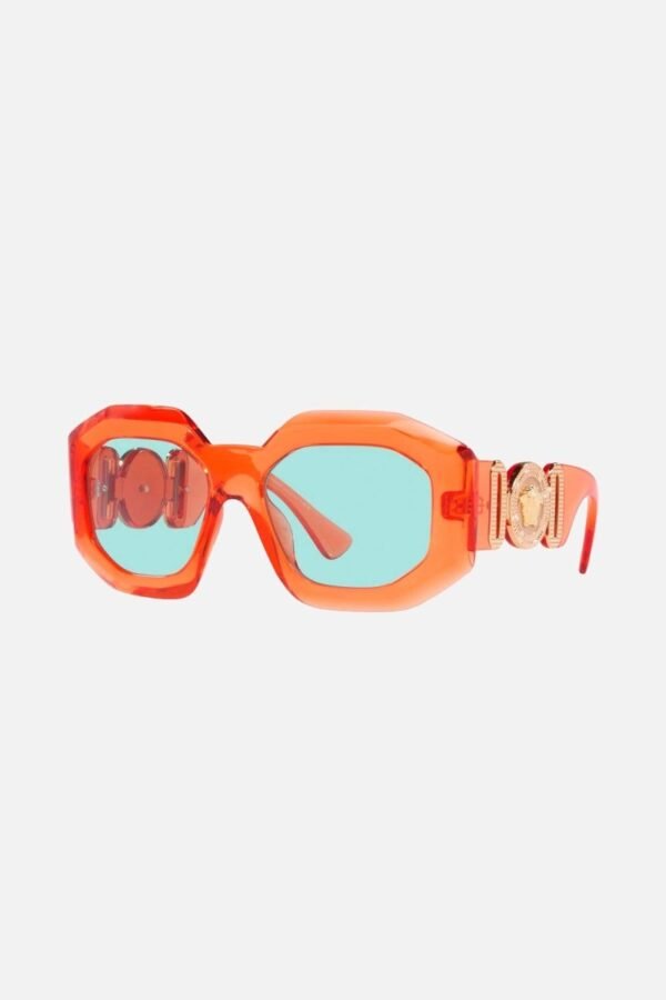 Versace biggie oversized sunglasses in orange with iconic jellyfish - Lux Studios