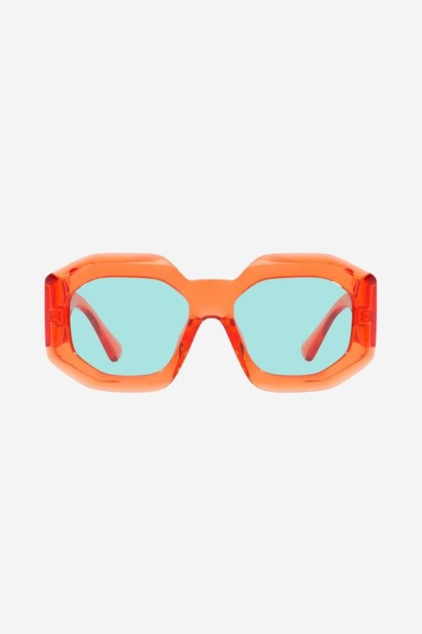 Versace biggie oversized sunglasses in orange with iconic jellyfish - Lux Studios