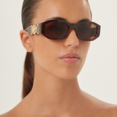 Versace biggie sunglasses in havana with iconic jellyfish - Lux Studios