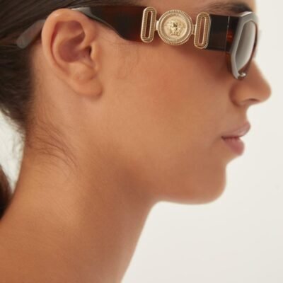 Versace biggie sunglasses in havana with iconic jellyfish - Lux Studios