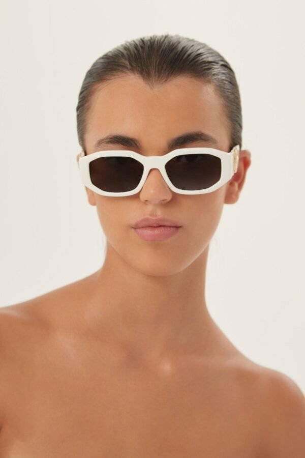 Versace biggie sunglasses in white with iconic jellyfish - Lux Studios