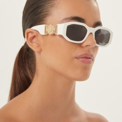 Versace biggie sunglasses in white with iconic jellyfish - Lux Studios