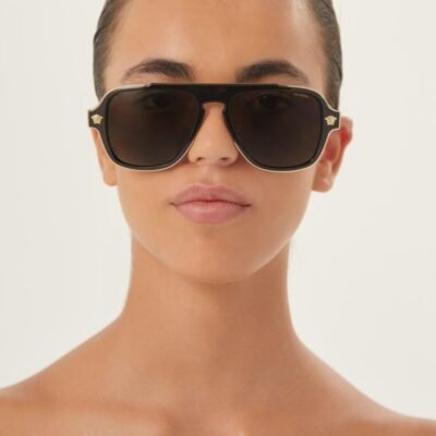 Versace caravan sunglasses with gold details - Lux Studios