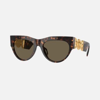 Versace cat eye havana sunglasses with gold side details - Lux Studios